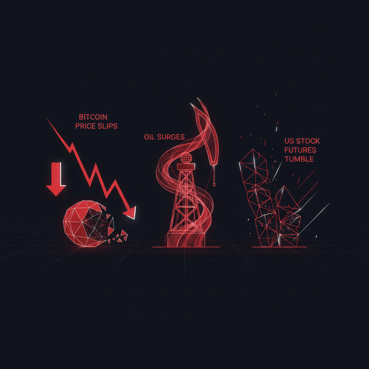 Bitcoin Price Slips as Oil Surges and US Stock Futures Tumble