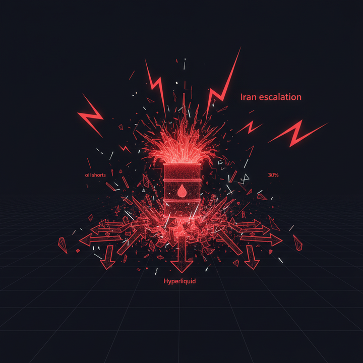 Oil shorts on Hyperliquid get wiped out as crude surges 30% on Iran escalation