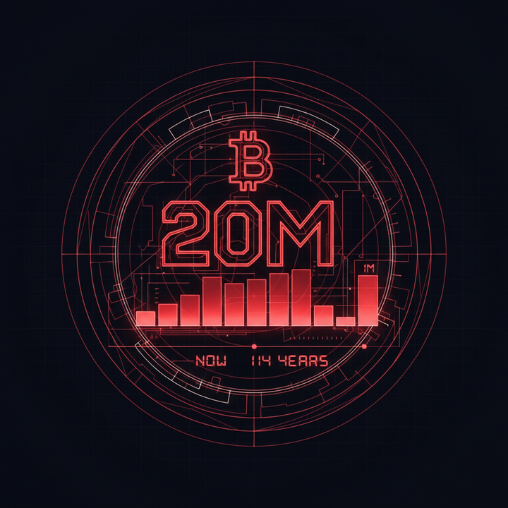 Bitcoin’s mined supply hits 20 million milestone, leaving final 1 million BTC to be issued over next 114 years