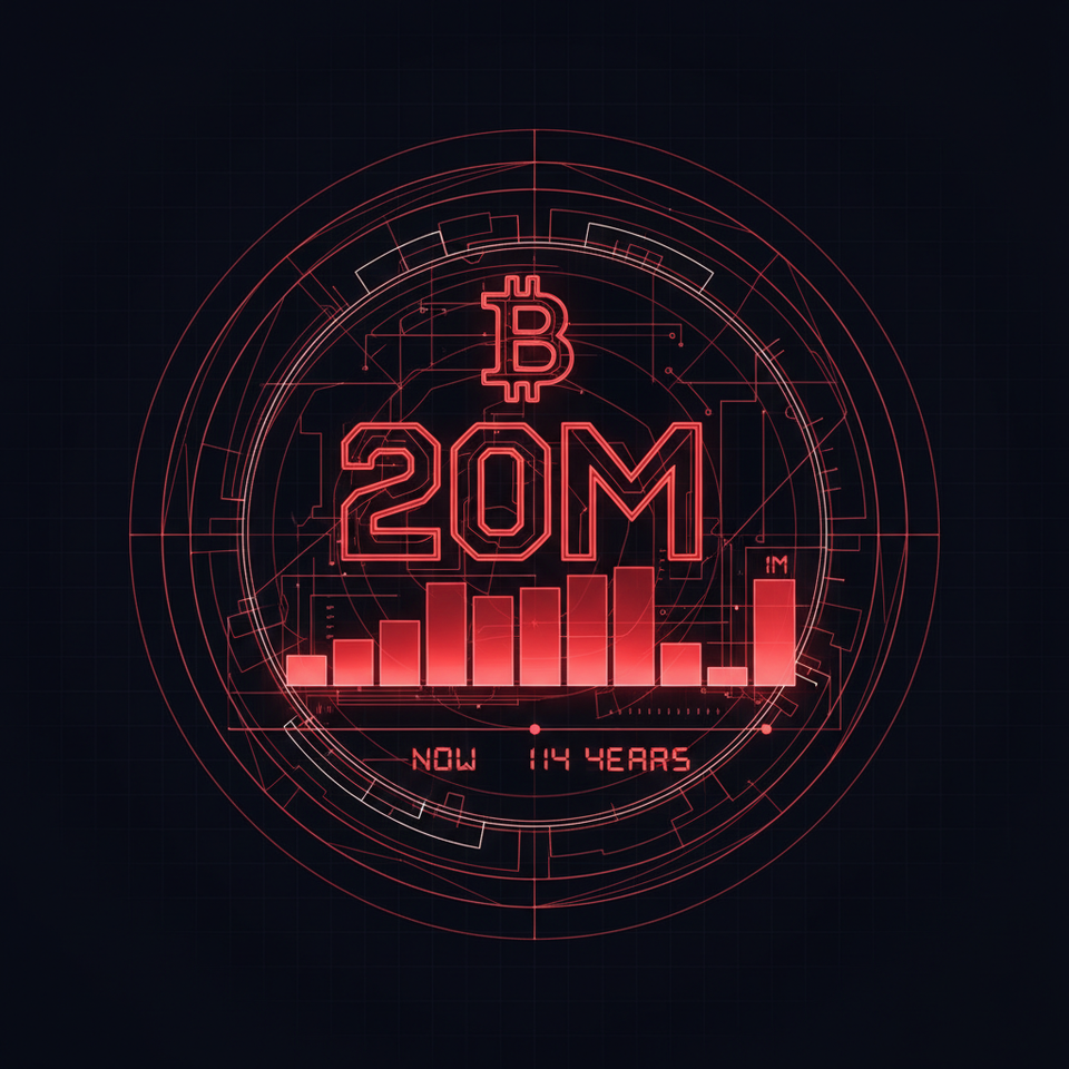 Bitcoin’s mined supply hits 20 million milestone, leaving final 1 million BTC to be issued over next 114 years