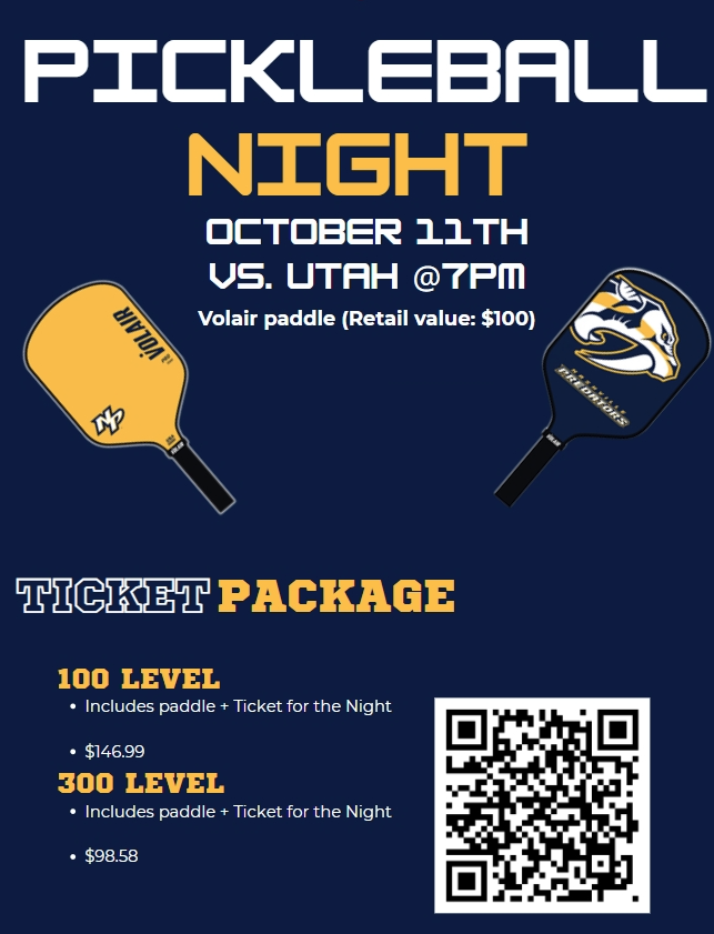 🏒 Pickleball Night with the Nashville Predators – October 11th!