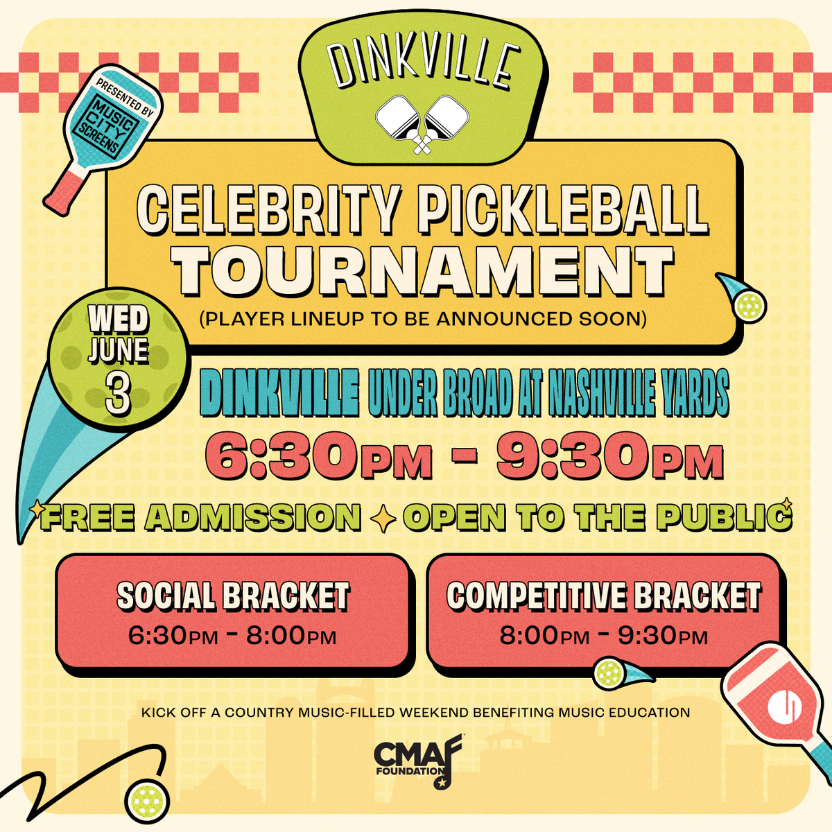 RSVP For Celebrity Pickleball Tournament June 3rd