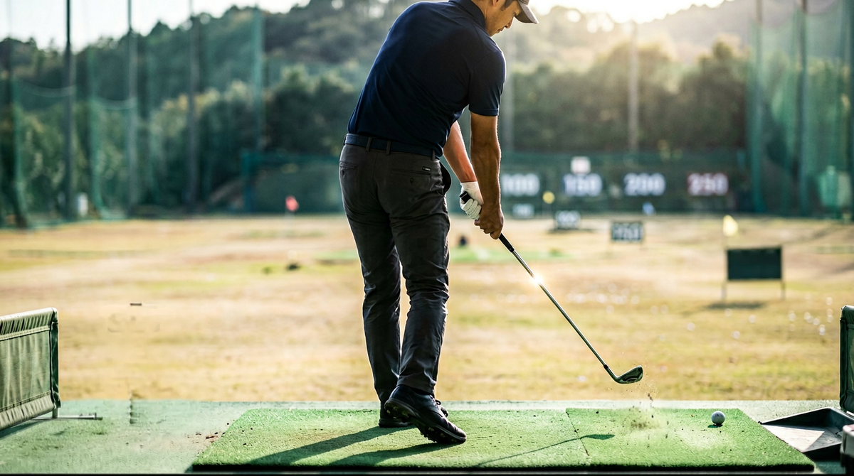 手元の高さでロングアイアンの当たりが変わる