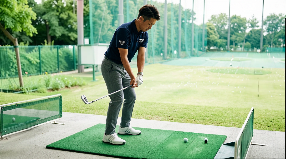 テークバックの始動20cmを揃える胸から胸ドリル