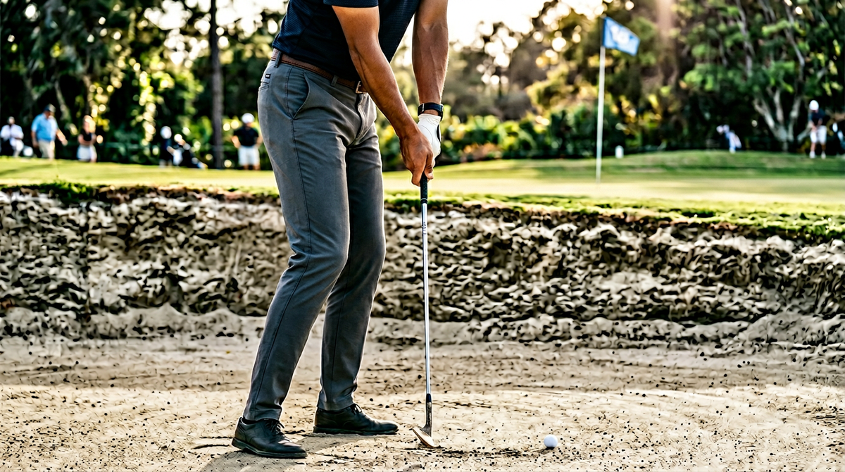 硬い砂のバンカーを一発で出す打ち方