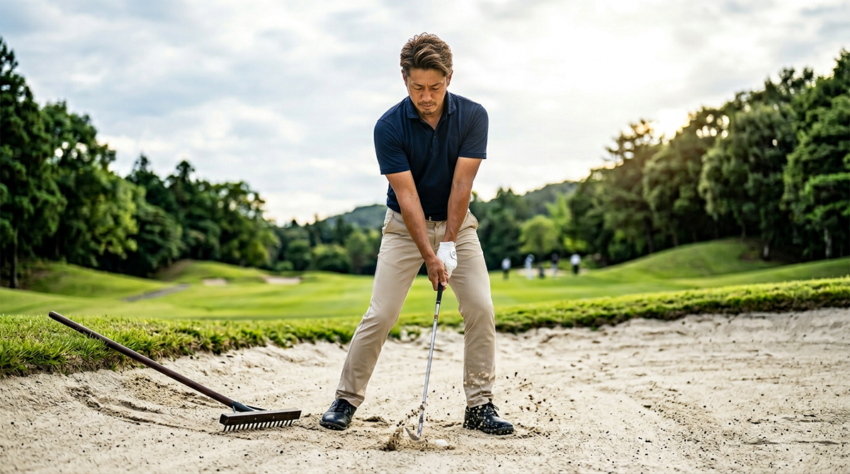 バンカーの足場・ならし・ペナルティ判断ガイド