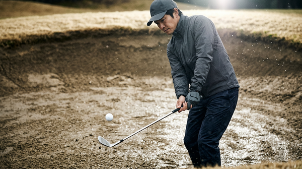 雨のバンカー｜濡れた砂の打ち方と注意点