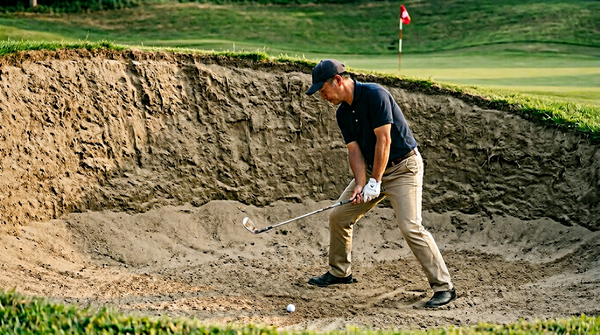 バンカーでピン近く高い球を寄せる打ち方
