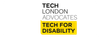 Logo in black and white of Tech London Advocates and Tech For Disability