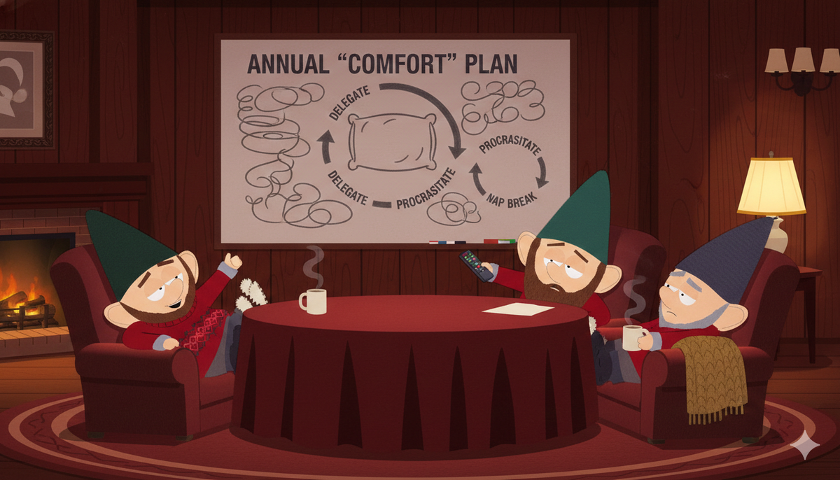 A minimalist 3D geometric coil in violet and indigo on a dark background, representing strategic momentum and aligned execution.