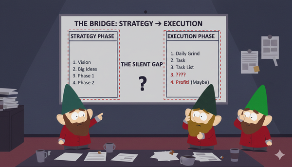 Disconnected puzzle pieces representing the silent gap where strategy gets lost between leadership and execution