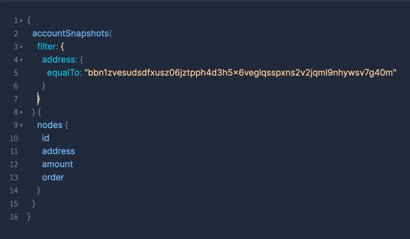 Image showing an example query from Satlayer’s SubQuery indexer. The indexer will return the requested blockchain data.