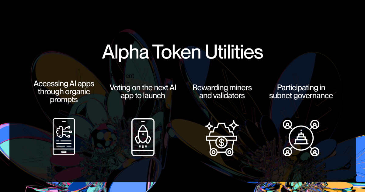 Alpha Token (SN82 Alpha) utilities: AI app access, voting, miner rewards, and subnet governance.