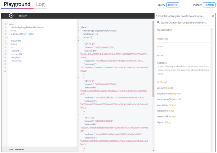 An example query for the largest 5 ever cross chain transfers