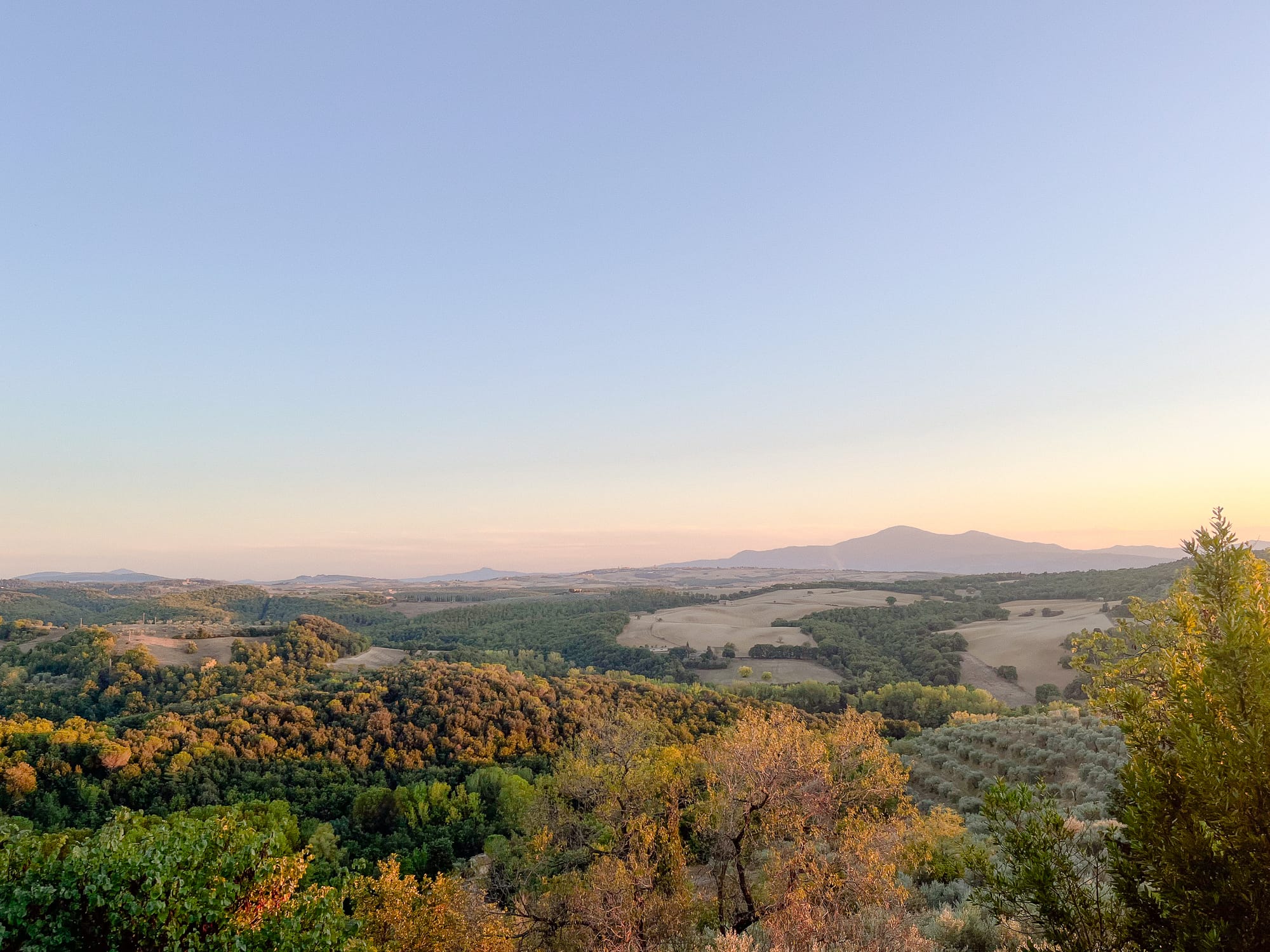 View of Val d'Rocia from Castelmuzio, Italy