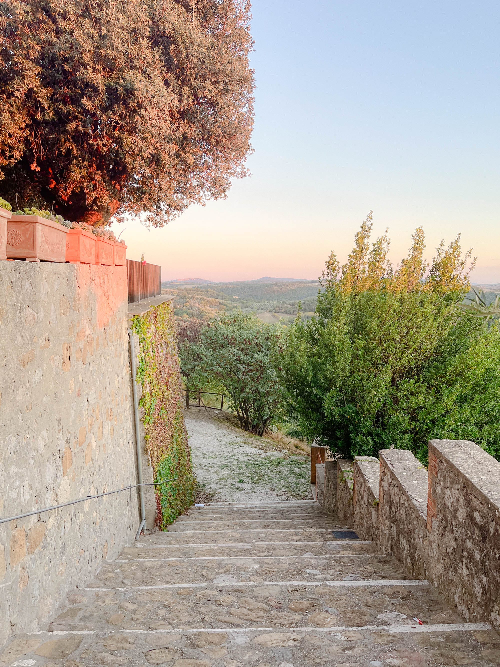 View of Val d'Orcia from Castelmuzio, italy