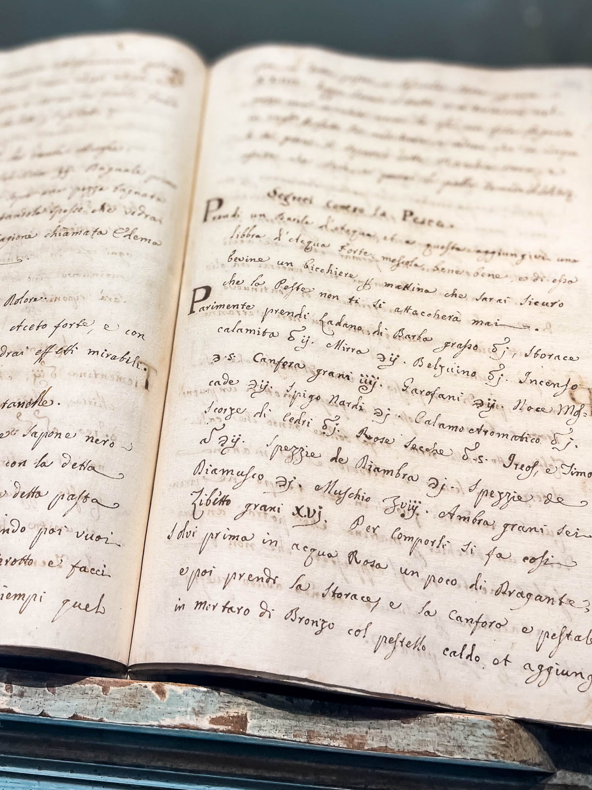 An ancient text at the Santa Maria Novella Museum