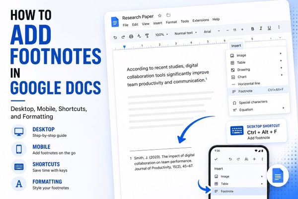 How to Add Footnotes in Google Docs: Desktop, Mobile, Shortcuts, and Formatting
