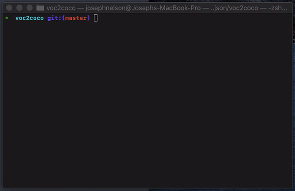 MacOS Terminal Screenshot: bash make_bccd_cocojson.sh