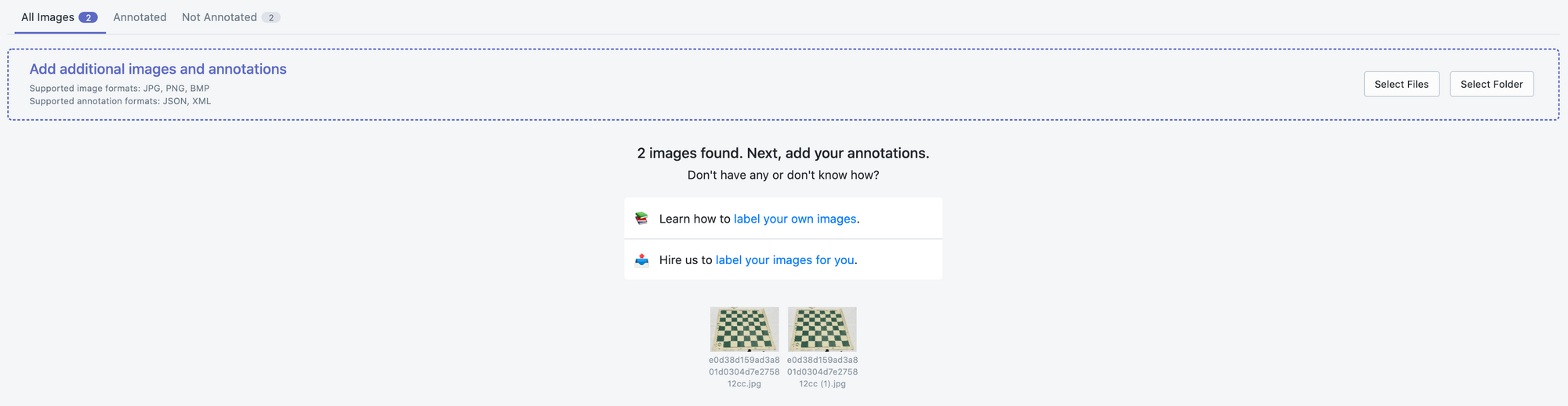 Roboflow screenshot (Not annotated: 2)
