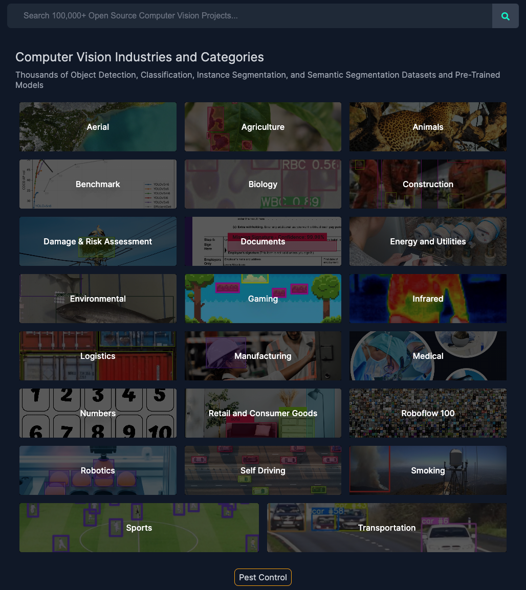 Roboflow Universe Aggregate Pages