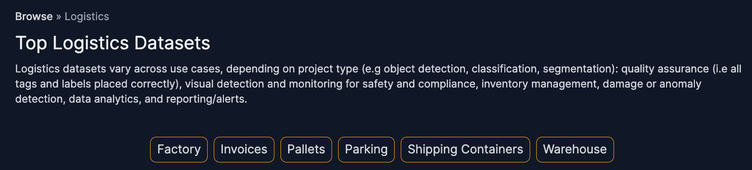 Sub-Categories in the Logistics Industry Page