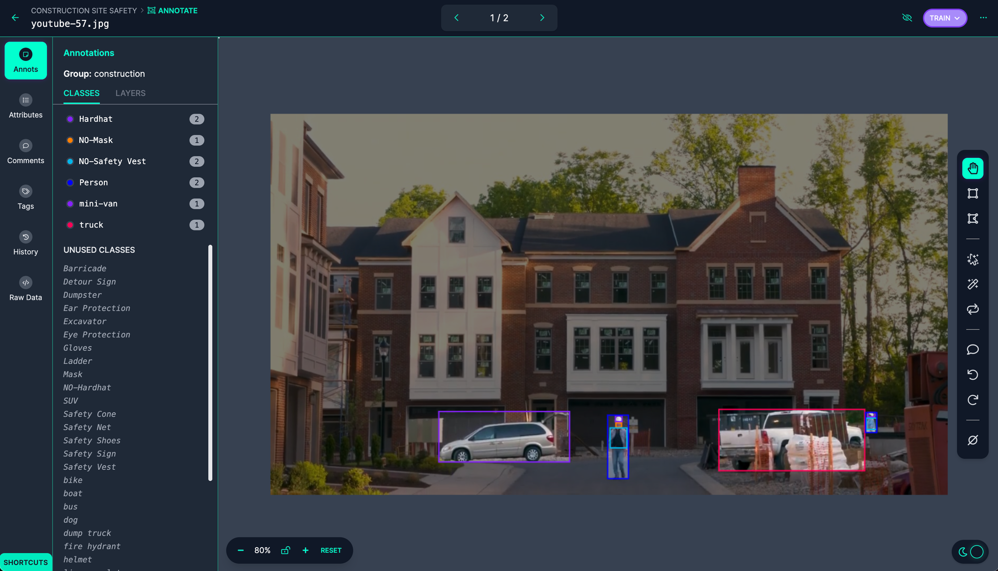 Annotation UI (Dark Mode)
