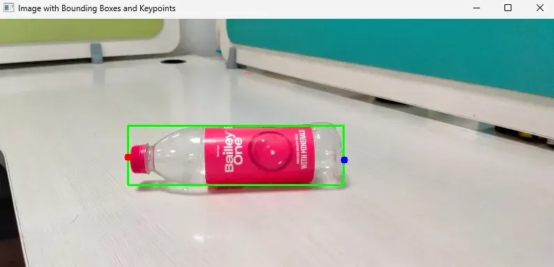 A bottle of water on a table
Description automatically generated