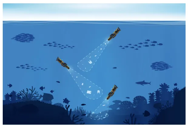 Autonomous underwater vehicles identify plastic