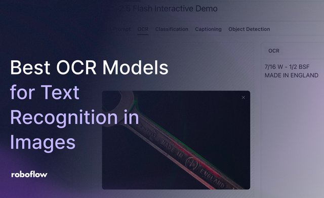 Best OCR Models for Text Recognition in Images