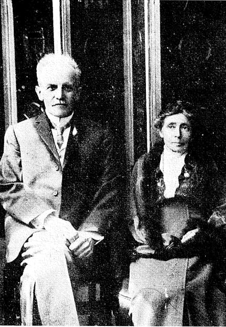 Horace Grant Underwood and his wife, early Protestant missionaries to Korea, seated together in formal attire