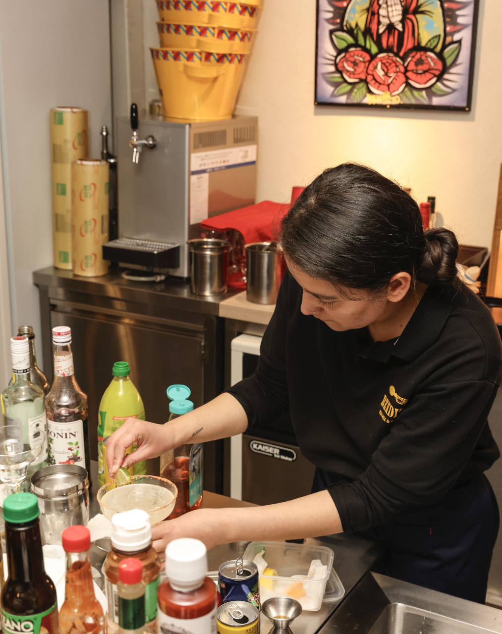 Staff working at Bendito in Haebangchon, Seoul