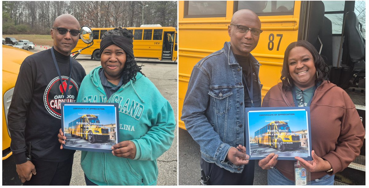Caswell Schools Recognize February Drivers of the Month