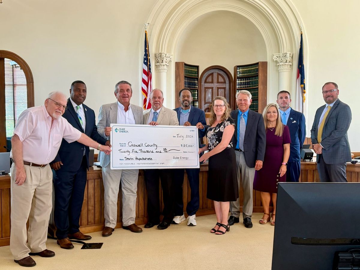 Caswell Receives Duke Energy Grant for Storm Preparedness