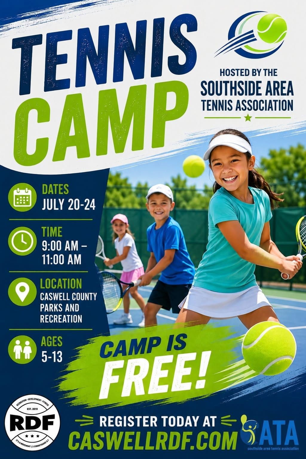 Tennis Camp Starts July 20