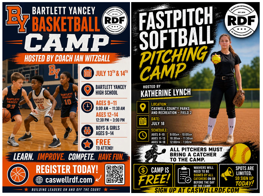 Registration Open for Basketball and Softball Pitching Camps
