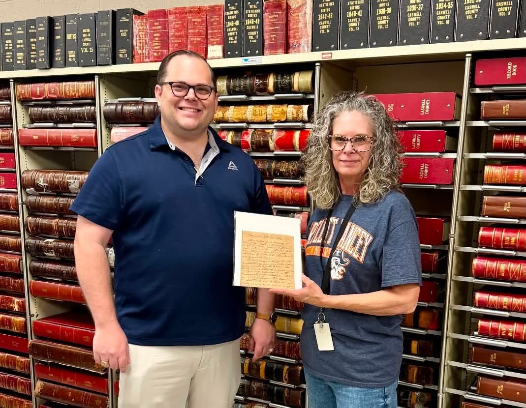 Preservation Caswell Returns Rare 1836 Yanceyville Document to Caswell County