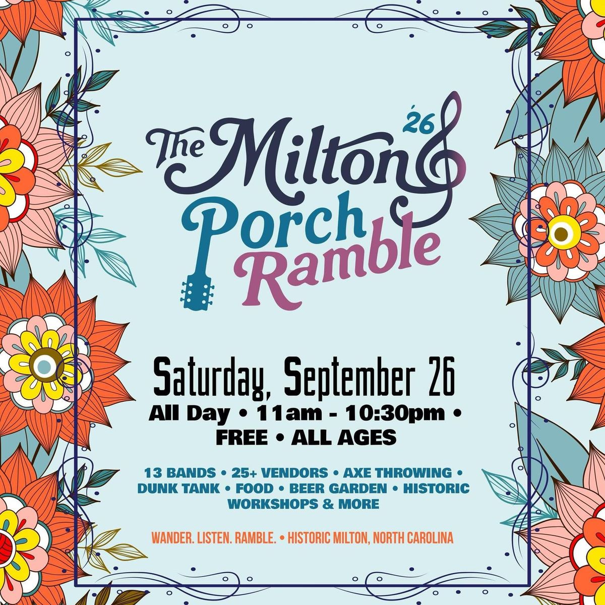 Milton Porch Ramble Saturday