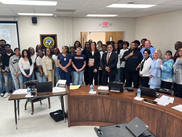 High School Indoor Track Team Recognized by School Board