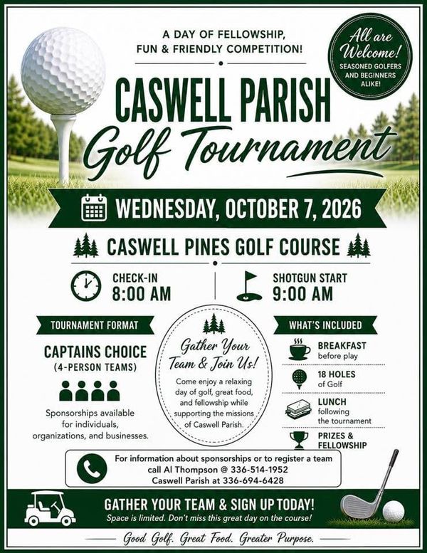 Caswell Parish Seeks Sponsors and Teams for Golf Tournament