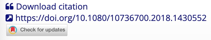 Appearance of the DOI on Taylor & Francis