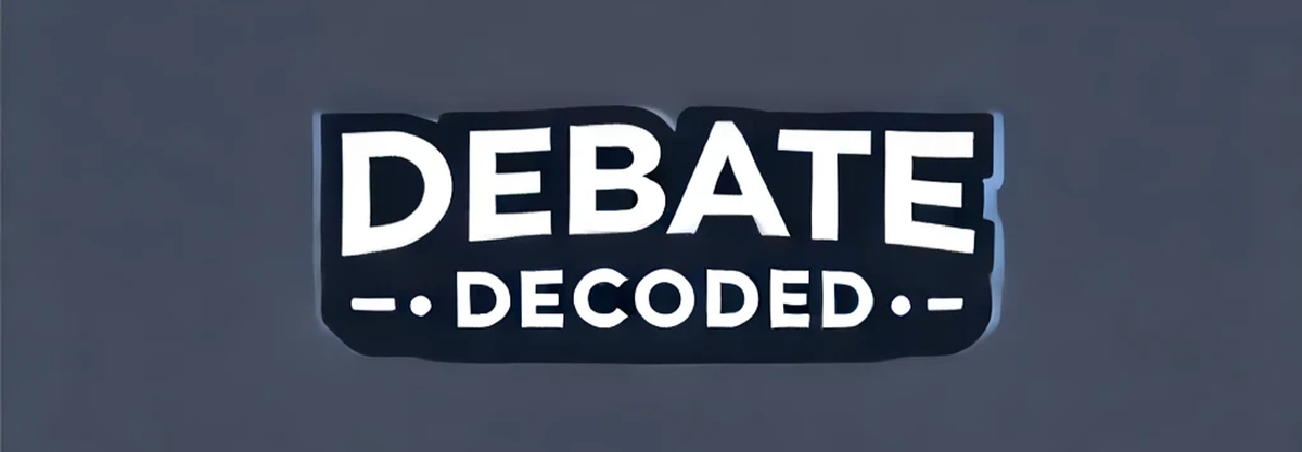 The logo of Debate Decoded