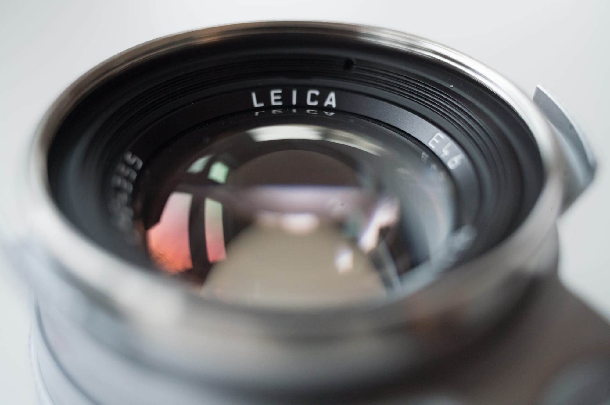 Close up view of Leica lens