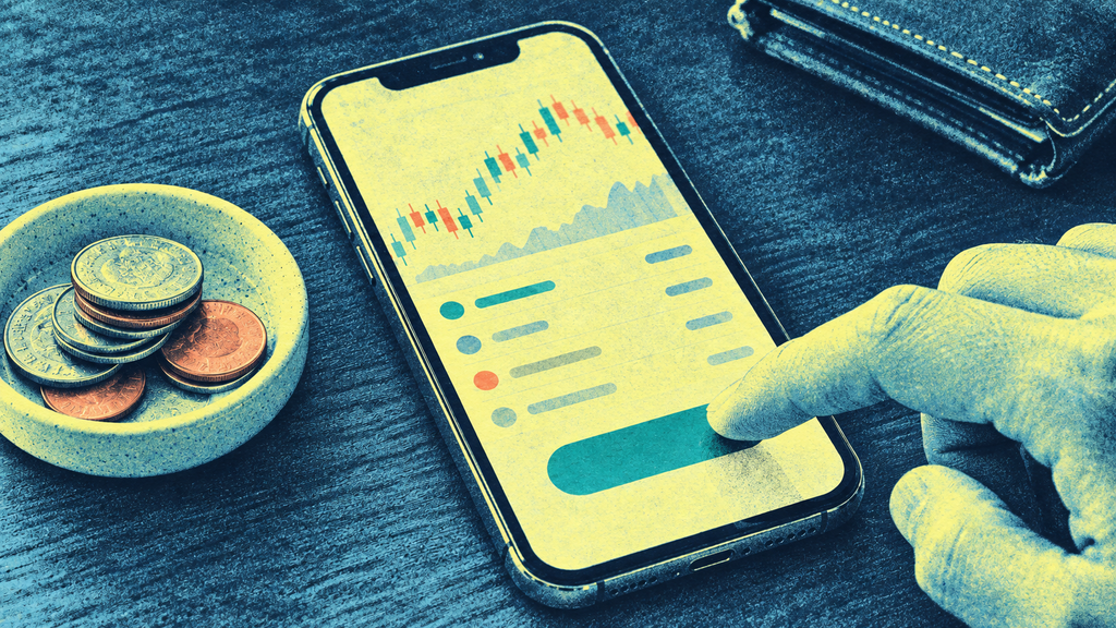 Conceptual editorial illustration for “Robinhood rolls out AI agents that can trade customers’ money.”