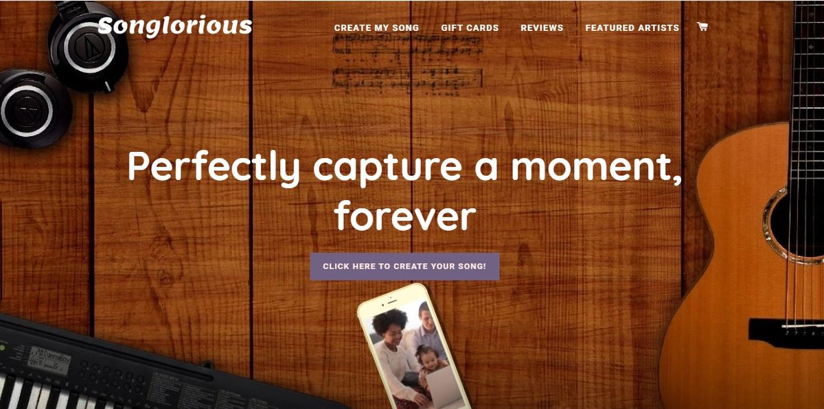 Songlorious: a place where you can have personalized songs written and produced