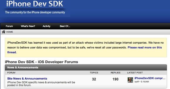 iPhoneDevSDK Site Hack Led To The Apple and Facebook Attacks