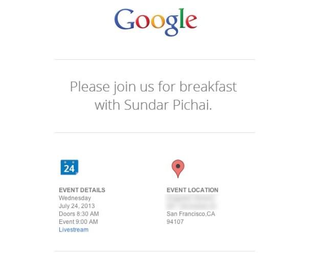 Google Sends Out Invites to A Breakfast Event with Android Chief