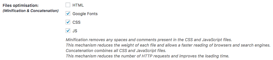 WP Rocket basic settings.