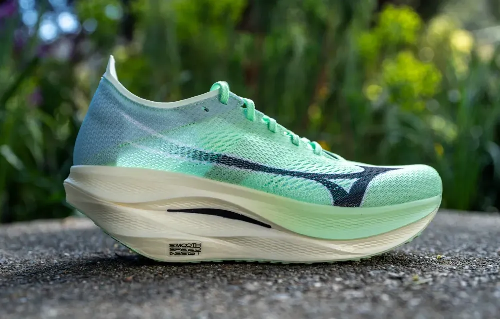 Mizuno Wave Rebellion Pro 3 wedge shaped rocker midsole design