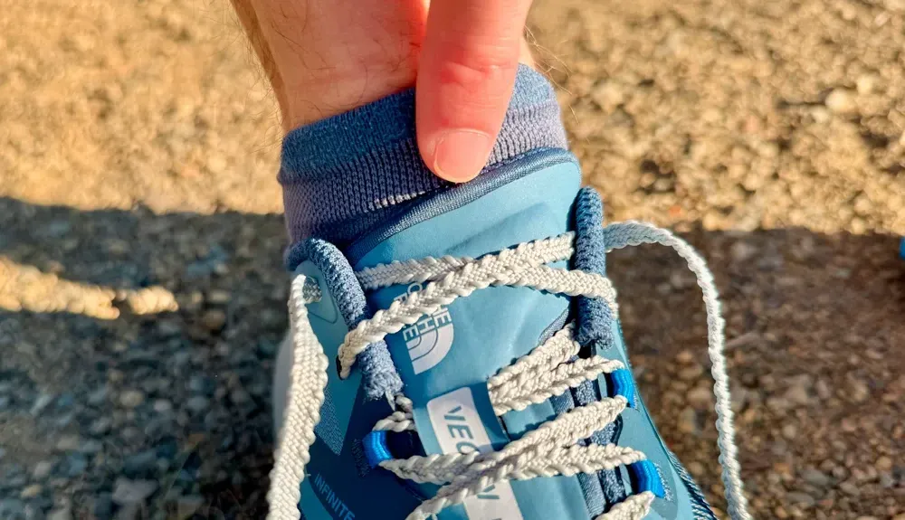 The North Face VECTIV Infinite 3 has a short tongue that can slip a little